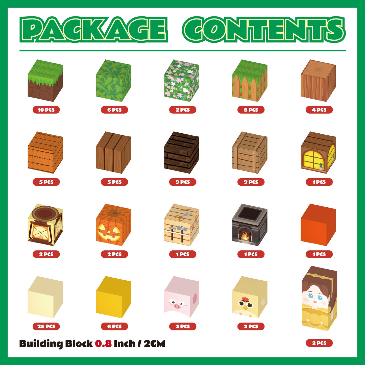 100-Piece Farmhouse Magnetic Blocks Set with Animals, Cottage and Pumpkin Lantern Pieces, 20 Designs, STEM Building Toy, 0.8-Inch Mini Cubes, Ages 3+