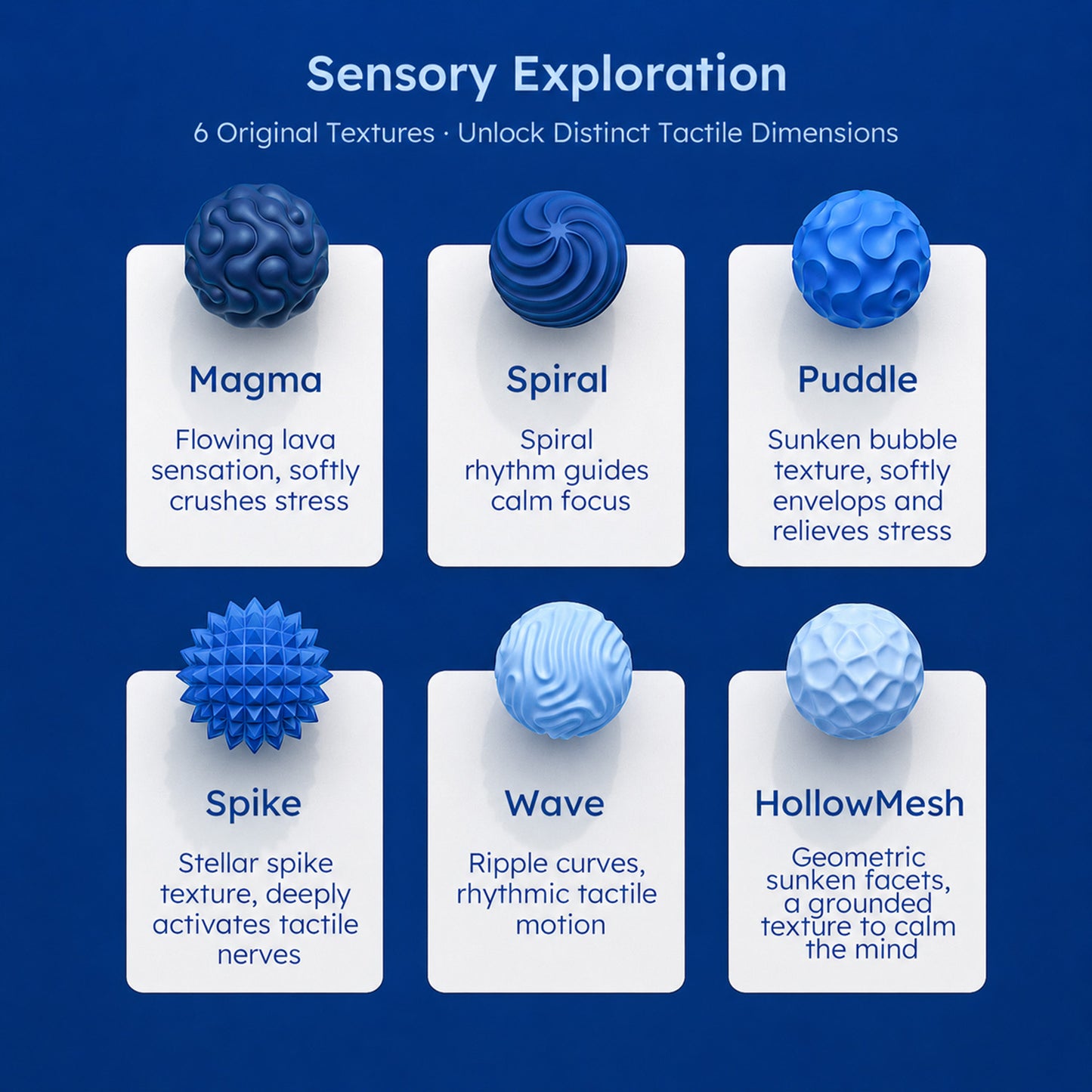 12PCS Magnetic Fidget Balls with Storage Case, Silicone Fidget Toys for Adults & Teens, Quiet Desk Stress Relief, Blue