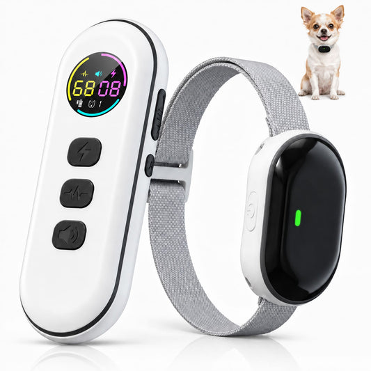 Kywib Dog Training Collar with Remote, 198 Levels Beep/Vibration/Static, 1300ft Range, Waterproof Rechargeable Mini Receiver, for Small & Medium Dogs 5–15 lb, White
