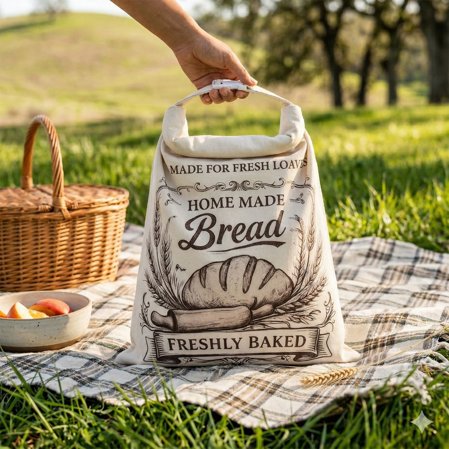 2 Pack Linen Bread Storage Bags with Roll-Top Buckle Closure, 13 x 17 Inch Reusable Bread Keeper Bags for Homemade Loaves, Sandwich Bread and Countertop Storage