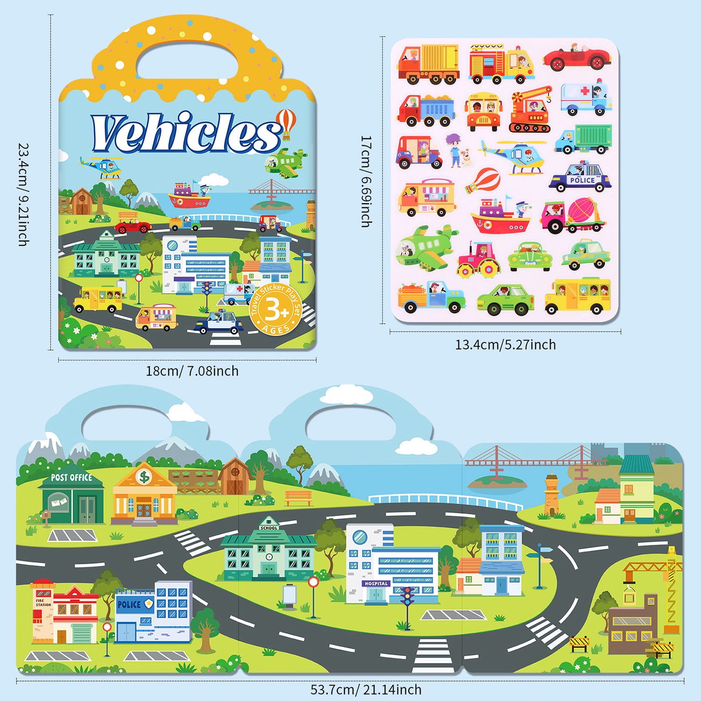 Kywib Reusable Sticker Books for Kids Ages 3+, 6 Pack Jelly Sticker Activity Books, Dinosaur, Space, Ocean and Vehicles Themes