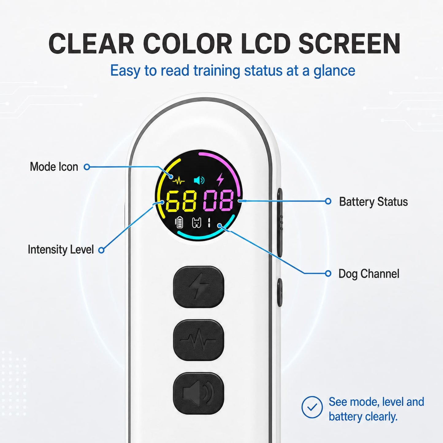 Kywib Dog Training Collar with Remote, 198 Levels Beep/Vibration/Static, 1300ft Range, Waterproof Rechargeable Mini Receiver, for Small & Medium Dogs 5–15 lb, White