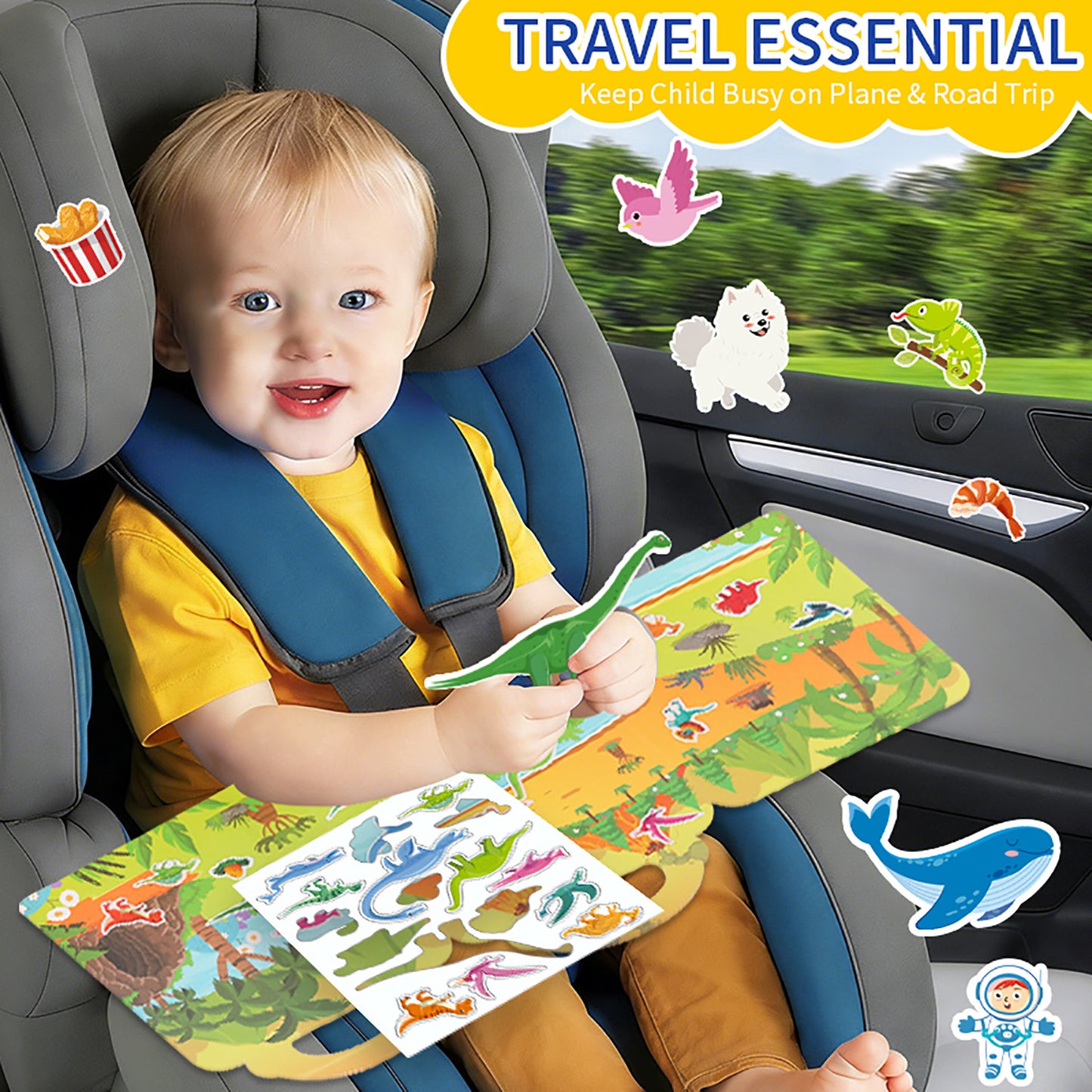 Reusable Sticker Activity Book Set | 6 Educational Themes | Travel-Friendly Hands-On Activity Book