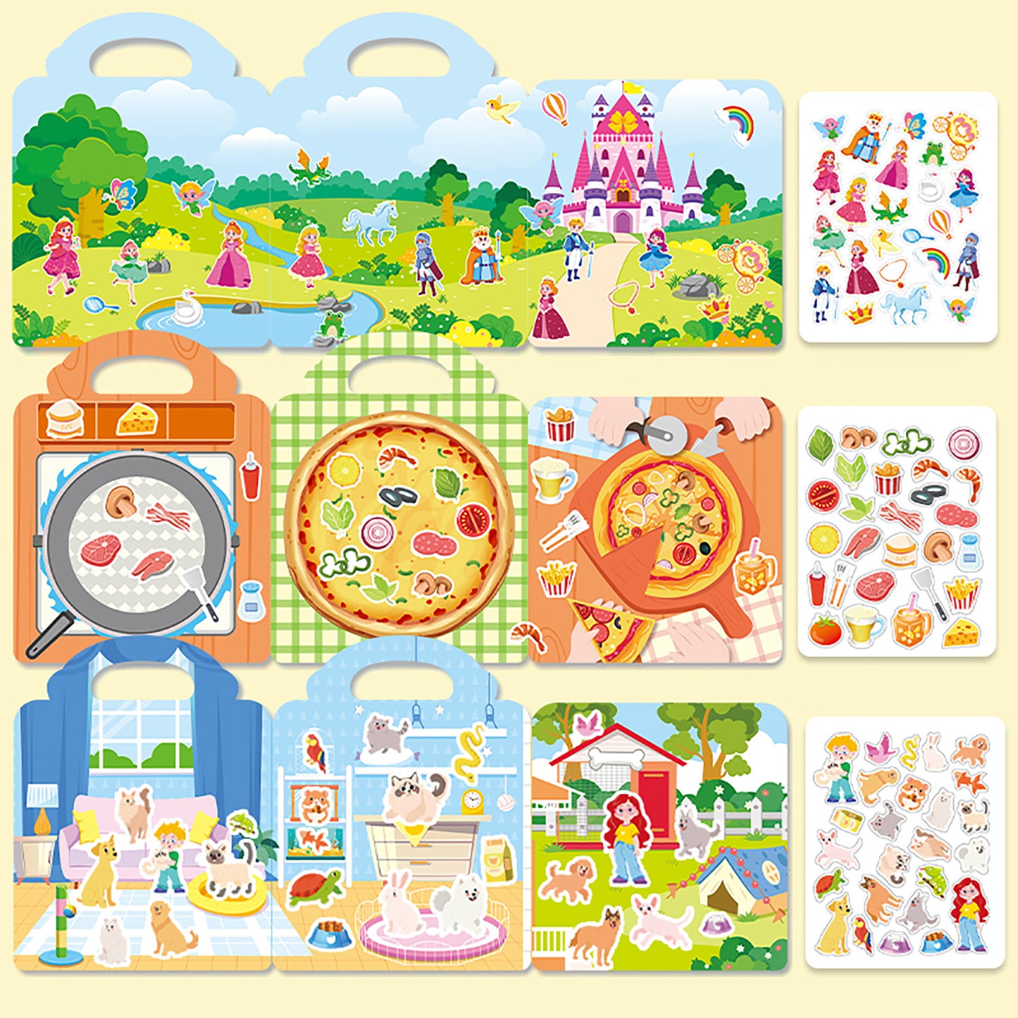 Reusable Sticker Activity Book Set | 6 Educational Themes | Travel-Friendly Hands-On Activity Book
