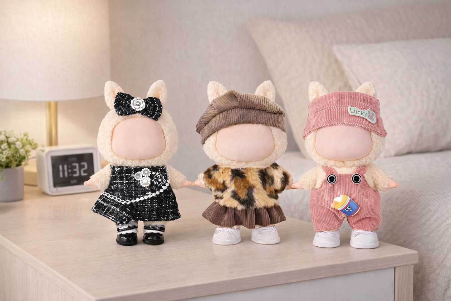 Doll Clothes Accessories Mix & Match Wardrobe Collectible Outfits 6 Pack for 17cm (6.7") Plush Figures