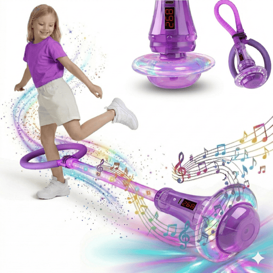 Kywib Smart Skip Ball with Bluetooth Music & LED Counter, Foldable Ankle Skip Toy for Kids, Birthday Gifts for Girls & Boys Age 5-12, Outdoor Active Game,Purple