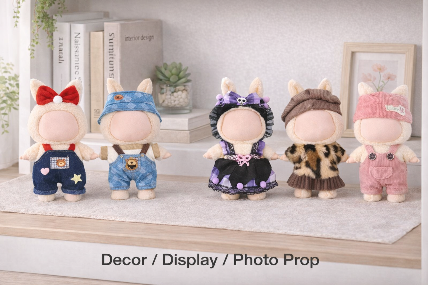 Doll Clothes Accessories Mix & Match Wardrobe Collectible Outfits 6 Pack for 17cm (6.7") Plush Figures