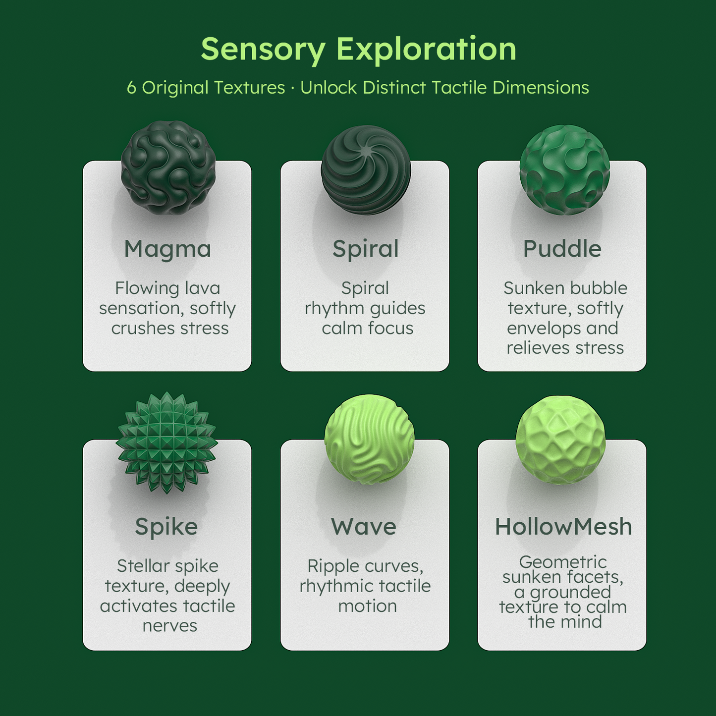 12PCS Magnetic Fidget Balls with Storage Case, Silicone Fidget Toys for Adults & Teens, Quiet Desk Stress Relief, Green