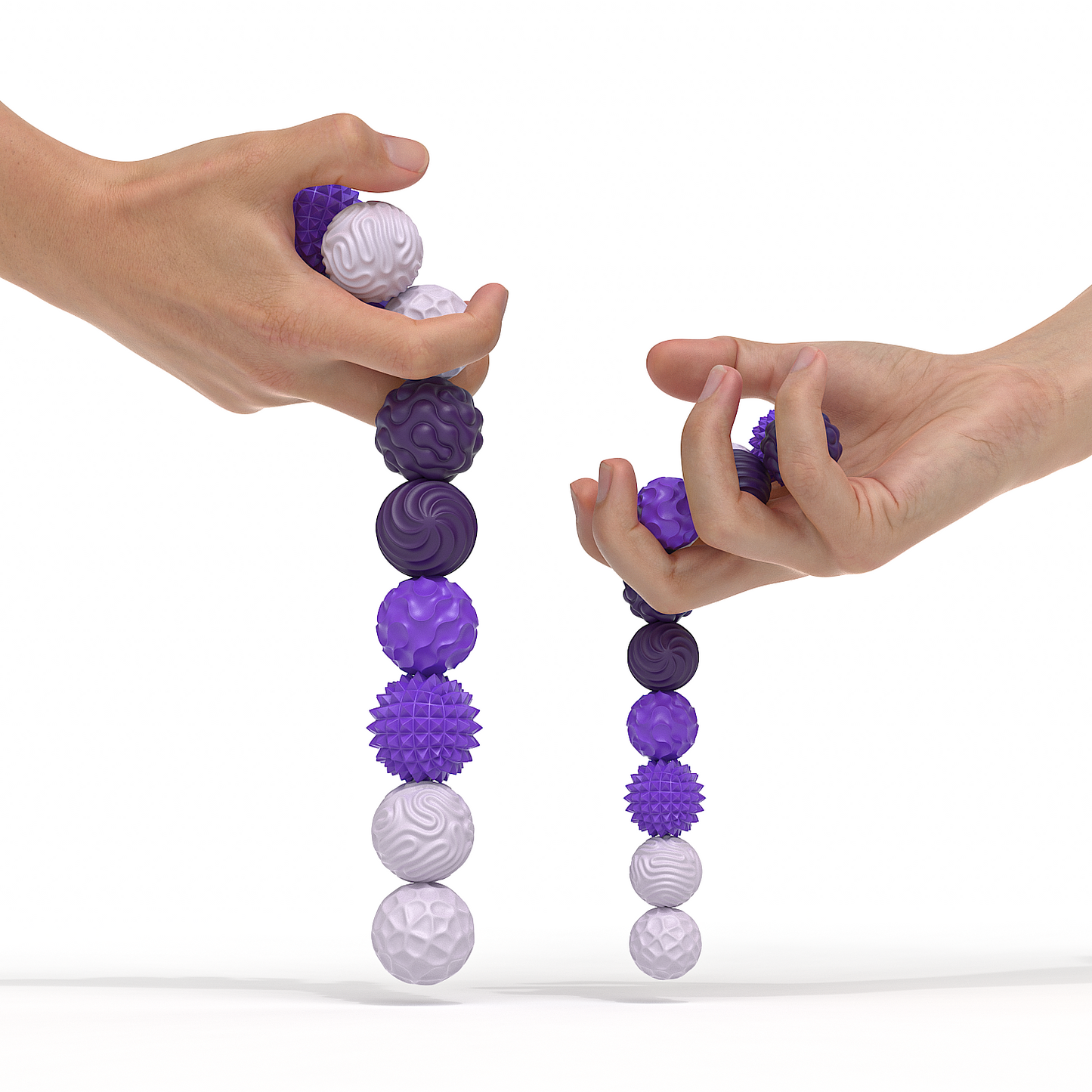 Magnetic Fidget Balls 12PCS (2 Sets), Quiet Silicone Sensory Desk Fidgets,, Includes Carry Case, Purple