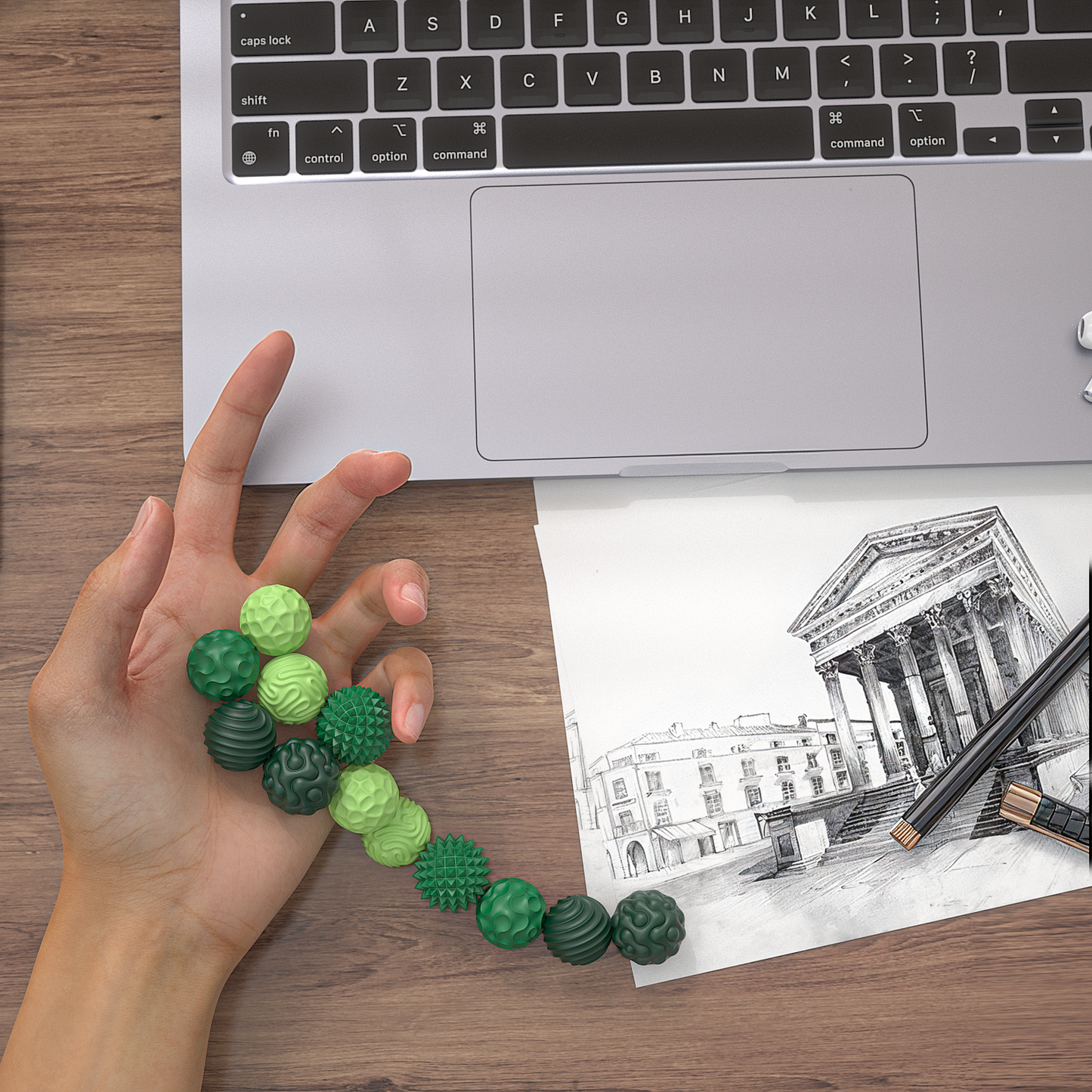 12PCS Magnetic Fidget Balls with Storage Case, Silicone Fidget Toys for Adults & Teens, Quiet Desk Stress Relief, Green